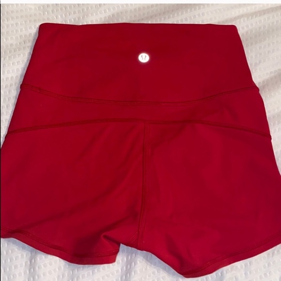 red high waisted spandex shorts